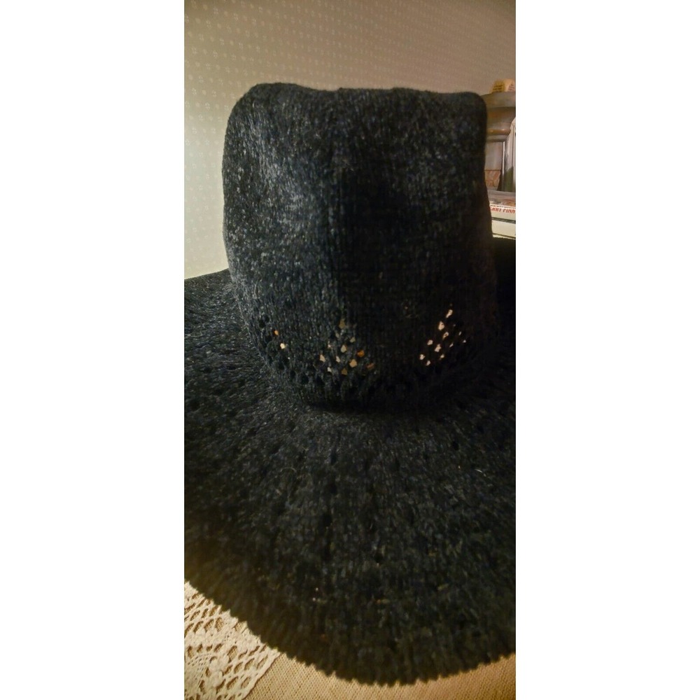 Four Buttons by San Diego Hat Co. 203936 Womens Hat Black BOHO Soft Wired Rim - Picture 2 of 10